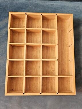 Natural Bamboo Multi-Compartment Drawer Organizer - Light Brown